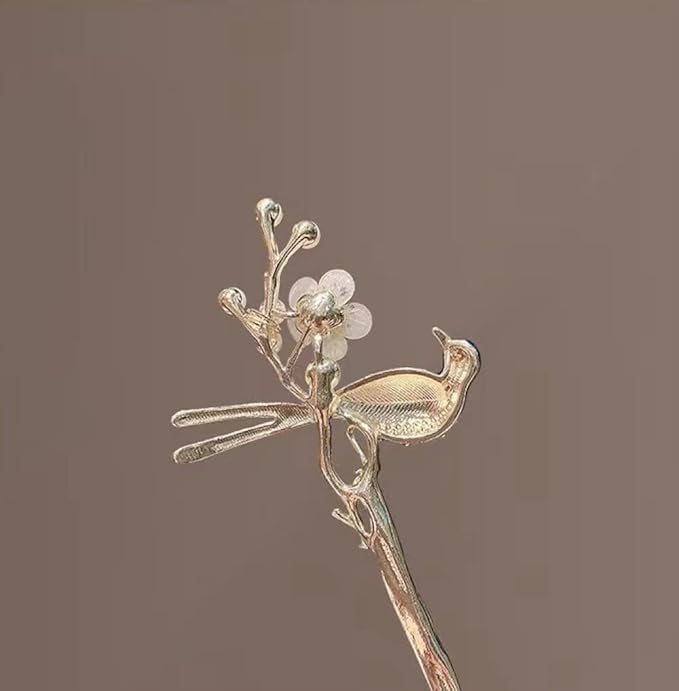 03 Romantic Bird & Flower Hair Stick