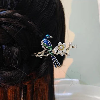 03 Romantic Bird & Flower Hair Stick