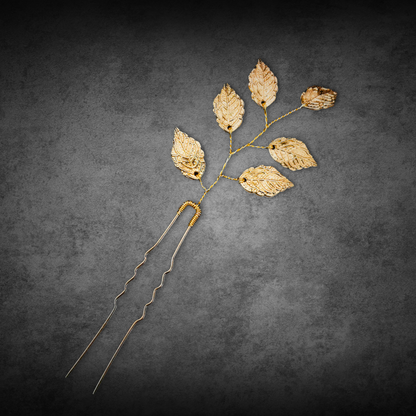 00 Autumn Gold Leaves haarpin – Large