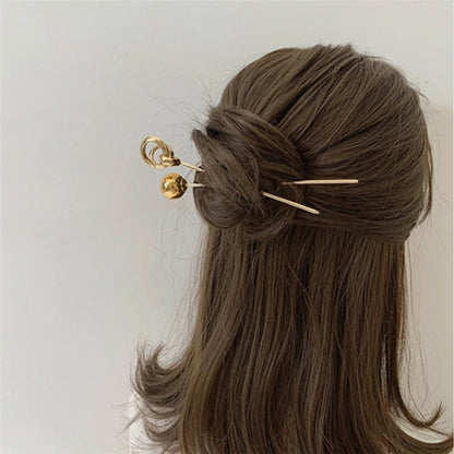 03 Elegant Bead Metal Bun Stick