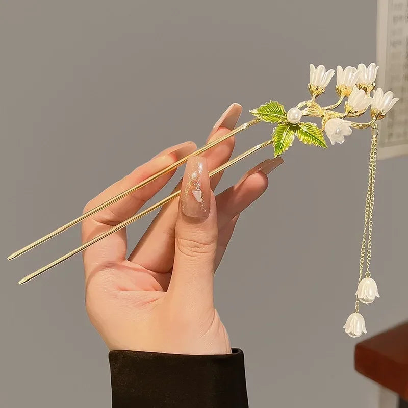 02 Delicate Bell Orchid T&P Hair Pin