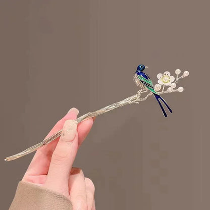 03 Romantic Bird & Flower Hair Stick